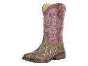 Roper Western Boots Girls Diamond 12 Child Brown 09 018 1900 0081 BR