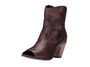 Dingo Western Boots Womens Koko Side Zip Peep Toe 8.5 M Brown DI 459