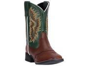 Laredo Western Boots Boys Green Vinny Cowboy 1 Child Brown LC2277