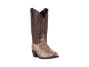 Laredo Western Boots Mens Snake Print Round Toe 7.5 D Brown 68073