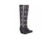 Laredo Western Boots Womens Diamond Inlay Snip Toe 9.5 M Black 52029