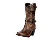 Dingo Western Boots Womens 10 Stripe In Zip 6.5 M Brown DI 648