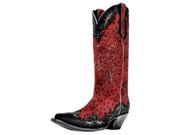 Johnny Ringo Western Boots Womens Cheetah Print 7.5 B Red JR922 51T