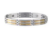Sabona Jewelry Men Bracelet Silhouette Link Magnetic L Silver Gold 378