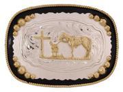 Silver Strike Western Belt Buckle Mens Cowboy Silver Gold BK1110