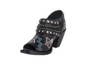 Lane Western Boots Womens Nova Leather Aztec Motif 10 B Black LB0319B