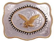 Silver Strike Western Belt Buckle Mens Eagle Silver Gold BK2318