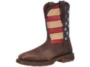 Durango Western Boots Mens 11 Rebel Flag ST Square 8.5 W Brown DB020