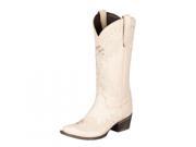 Lane Western Boots Womens Leather Wedding Embroided 7 B Ivory LB0152C