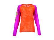 Cowgirl Tuff Western Shirt Womens Long Sleeve Burnout L Orange 100098