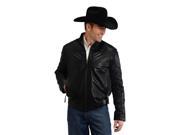Stetson Western Jacket Mens Leather Zip XL Black 11 097 0539 6608 BL
