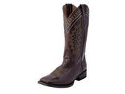 Ferrini Western Boots Men Square Apache Stitching Block 8 D Choc 12993
