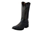 Ferrini Western Boot Men Square Apache Stitched Block 13 D Black 12993