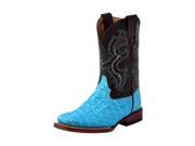 Ferrini Western Boots Boys Girls Croc Print 3 Child Turquoise 70993 50