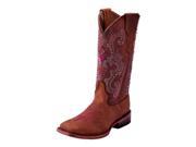Ferrini Western Boots Womens Studded Cowgirl Block 9 B Brown 82993