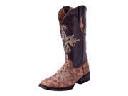 Ferrini Western Boots Womens Embroidery Mosaic 8 B Chocolate 83393 09