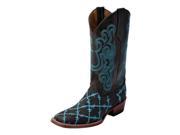 Ferrini Western Boots Men Barbed Wire Pull Straps 10.5 D Choc 11293