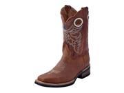 Ferrini Western Boots Mens Renegade Block Scalloped 9.5 D Brown 12171