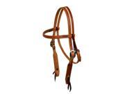 Berlin Custom Leather Headstall Browband Burnished Edges Brown H1390