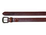 HOOey Western Belt Men Diamond Cut Out Roughy Leather 38 Brown 1745BE1
