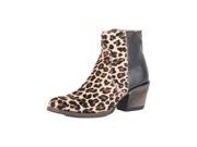 Stetson Western Boot Women Goat Cheetah 8 B Black 12 021 7501 1038 BL