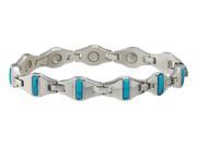 Sabona Jewelry Womens Bracelet Magnetic Cobalt S Silver Turquoise 335