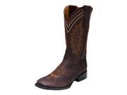Ferrini Western Boot Men Square Navajo Leather Lined 10.5 D Choc 11093