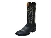 Ferrini Western Boots Men Square Navajo Leather Lined 10 D Black 11093