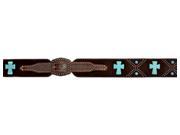 Angel Ranch Western Belt Womens Gator Cross XL Brown Turquoise A1794