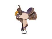 Tough 1 Western Saddle Leather Floral Overlay Mini 10 Brown SR7950