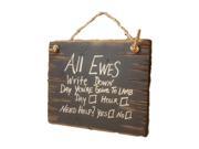 Cowboy Signs Wood Wall Hanging Humorous Ewes Day Hour Rope Black 8257