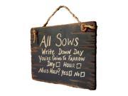 Cowboy Signs Wood Wall Hanging All Sows Humorous Farrow Day Black 8288