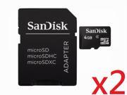 SanDisk Class 4 C4 Ultra microSDHC micro SD HC SDHC TF Memory Card 4G 4GB W ADAPTER Plastic Case SDSDQ 004G HK068 Pack of 2