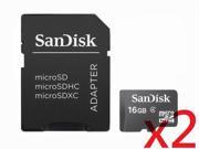 WholeSale 2 piece SanDisk Class 4 C4 Ultra microSDHC micro SD HC SDHC TF Memory Card 16G 16GB W ADAPTER Plastic Case SDSDQAB 016G HK070
