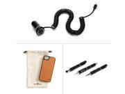 Griffin Technology iPhone 5s Executive Kit Lighting Car Charger 3 in 1 Stylus Leather Phone Case
