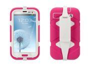 Survivor with Belt Clip for Samsung Galaxy SIII pink white Military Duty Case