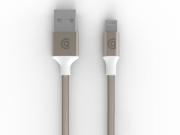 Premium Braided Lightning Cable 5ft Gold Reversible USB Long Life Braided cable with reversible USB connector