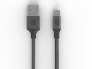 Premium Braided Lightning Cable 5ft Grey Reversible USB Long Life Braided cable with reversible USB connector