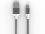 Premium Braided Lightning Cable 10 ft Silver Reversible USB Long Life Braided cable with reversible USB connector