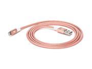 5 ft Premium Braided Lightning Cable Rose Gold Lightning charge cable with a reversible USB plug