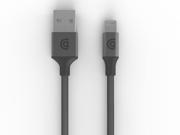 Premium Braided Lightning Cable 10ft Grey Reversible USB Long Life Braided cable with reversible USB connector