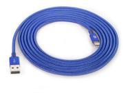 Premium Braided Lightning Cable 5ft. Blue Reversible USB Long Life Braided cable with reversible USB connector