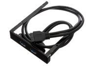 USB 3.0 20 Pin 2 Port 3.5 Floppy Bay Bracket Cable Front Panel