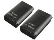 2x 4800mAh USB Rechargeable Battery Pack For Microsoft Xbox 360 Wireles Controller Black