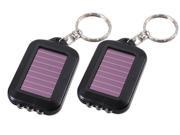 2x Portable Mini Solar Power Panel 3 LED Flashlight light Keychain Keyring Torch