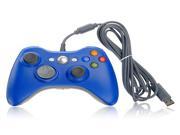 USB Dual Shock Wired Controller Gamepad Joystick Jaypad for Microsoft Xbox 360 PC Blue