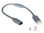 2pcs Wired Adapter Controller USB Breakaway Cable Cord For Xbox 360