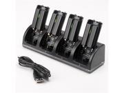 Black USB Powered Charging Charger Station Dock Stand 4 x Battery for Nintendo Wii Remote Controller