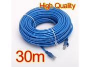 30M 100 FT RJ45 CAT5 CAT5E Ethernet LAN Network High Quality Cable Blue