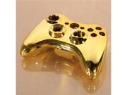Crystal Replacement Full Shell Case Cover Kit Full Chrome Glossy Black Buttons Shell Case for Xbox 360 Wireless Controller Gold